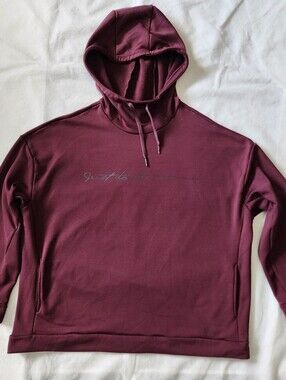 Nike Maroon Pullover Hoodie with Script Logo "Just Do It" Size XL